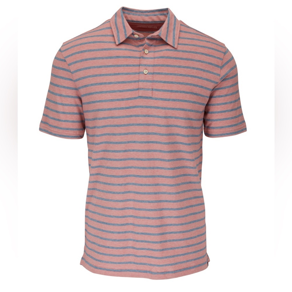 Faherty Isle Polo in Red Pacific Stripe - Size L